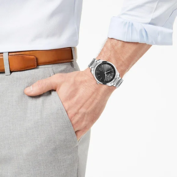 Authentic Hugo Boss Circuit Silver Tone Men's Analog Quartz Watch